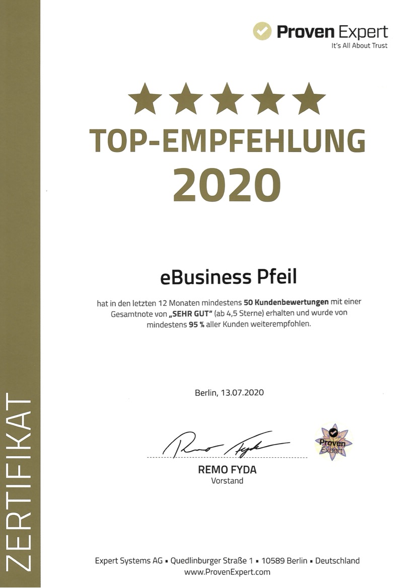 ProvenExpert TOP-Empfehlung 2020