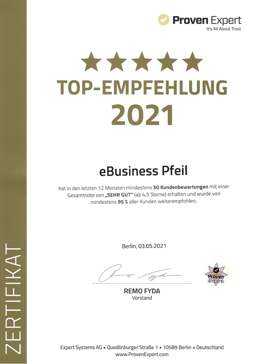 ProvenExpert TOP-Empfehlung 2021