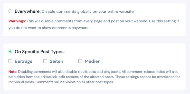 WordPress Kommentare mit Plugin abschalten